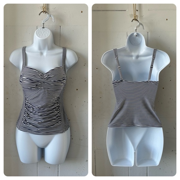 Nip Tuck Sorrento Nautical Stripe Tankini Swim Top Swimsuit - Picture 1 of 10